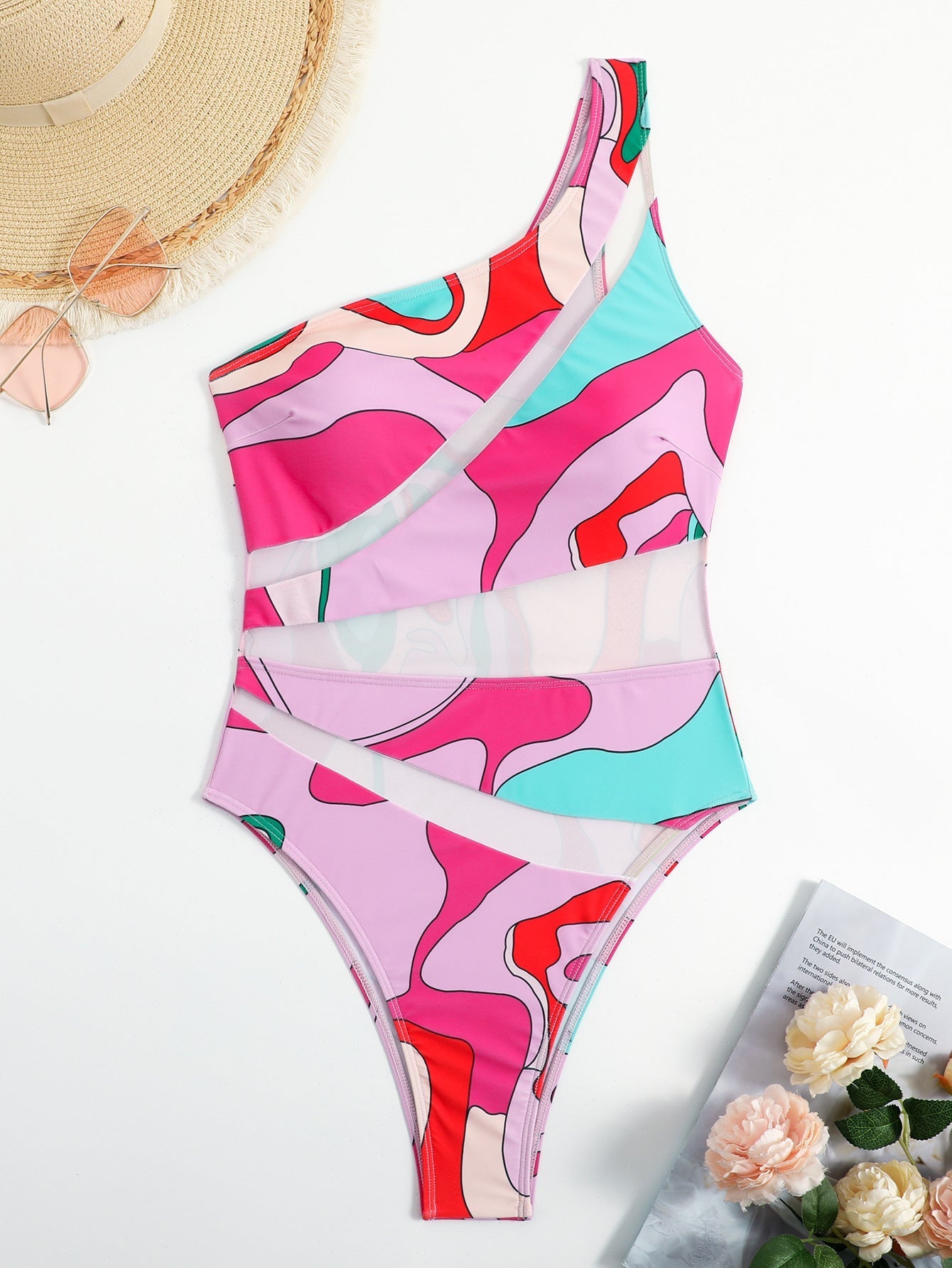 Women Colorful Printing One Piece Swimsuit Sexy Bikini Bella Mia